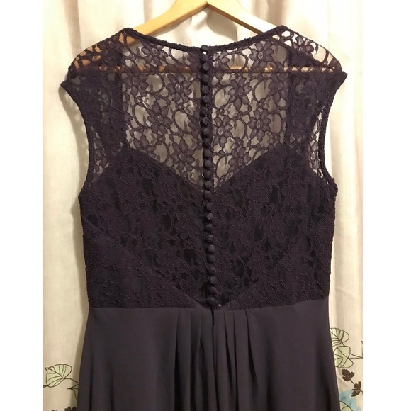 Plum Purple Prom Dress w/ Button Down back Size 16 - Picture 4 of 8